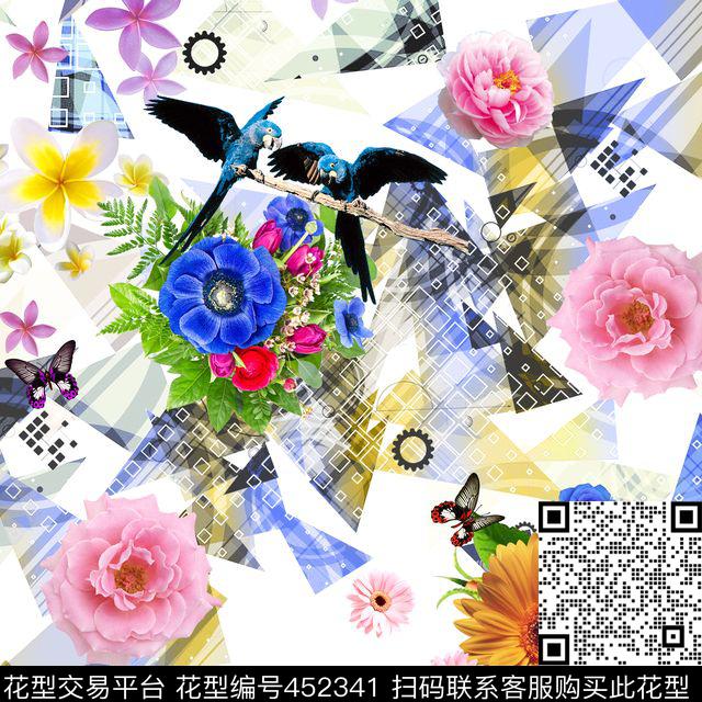 动物几何面料数码印花华亿平台下载（图片编号: 452341） - 瓦栏（Walan）