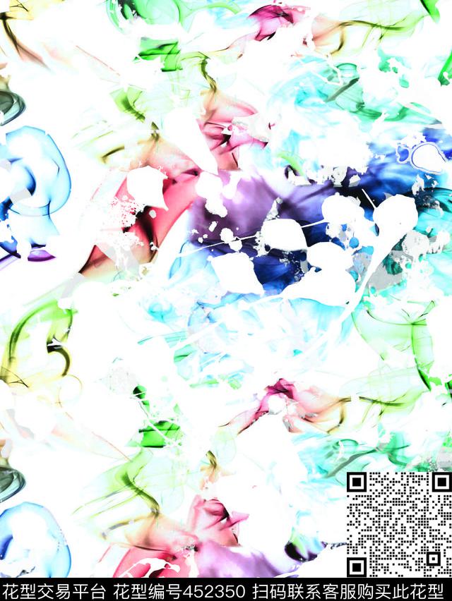 抽像梦幻面料数码印花华亿平台下载（图片编号: 452350） - 瓦栏（Walan）