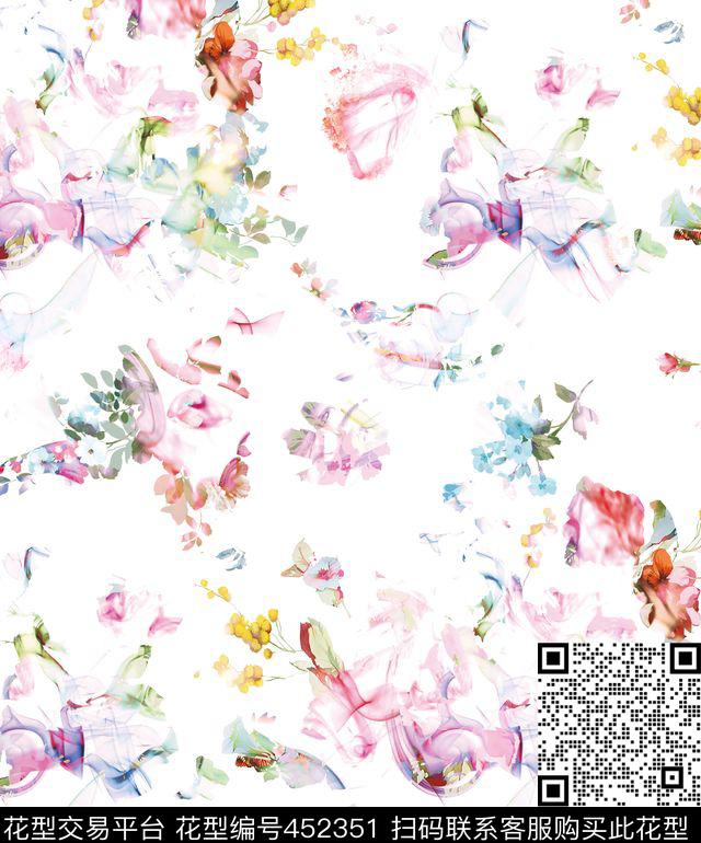 面料花卉花绘数码印花华亿平台下载（图片编号: 452351） - 瓦栏（Walan）