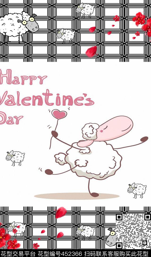 格子魅力小羊小绵羊数码印花华亿平台下载（图片编号: 452366） - 瓦栏（Walan）