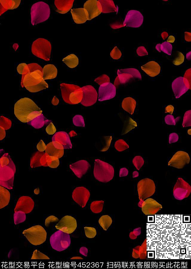 花卉玫瑰花田园数码印花华亿平台下载（图片编号: 452367） - 瓦栏（Walan）