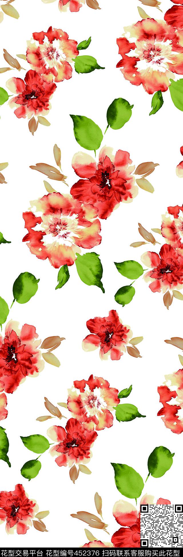 大花绿叶外套数码印花华亿平台下载（图片编号: 452376） - 瓦栏（Walan）