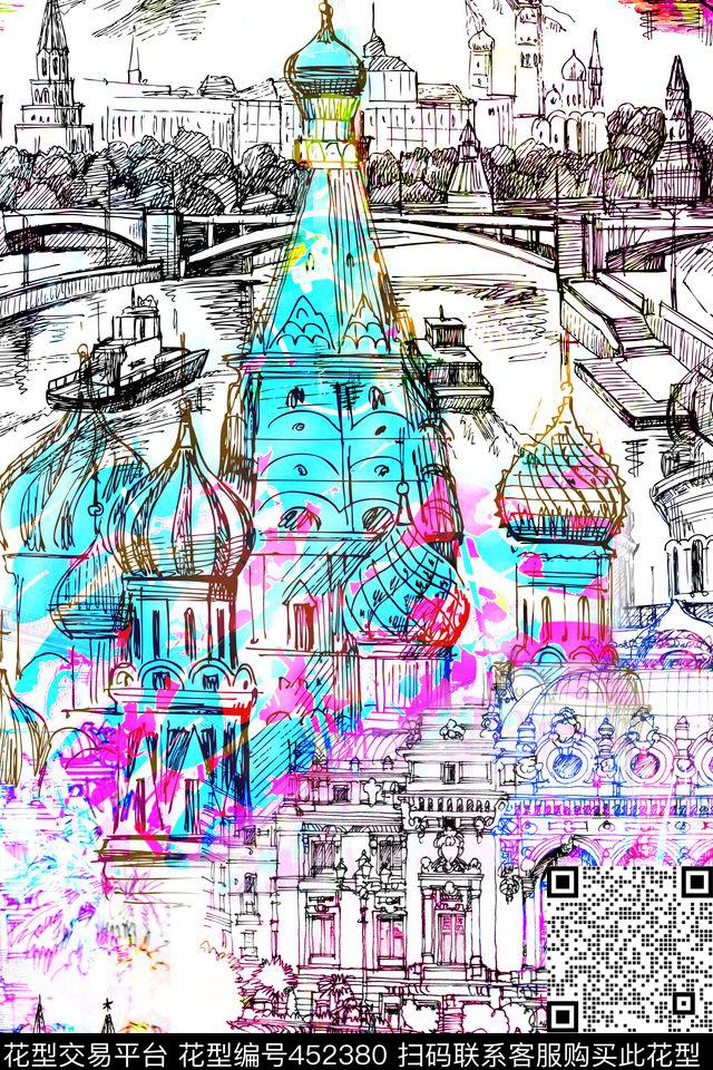 建筑时尚休闲数码印花华亿平台下载（图片编号: 452380） - 瓦栏（Walan）