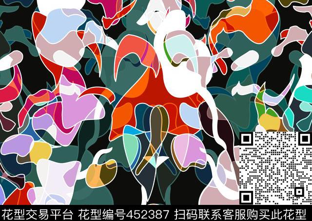 新式迷彩色块传统印花华亿平台下载（图片编号: 452387） - 瓦栏（Walan）