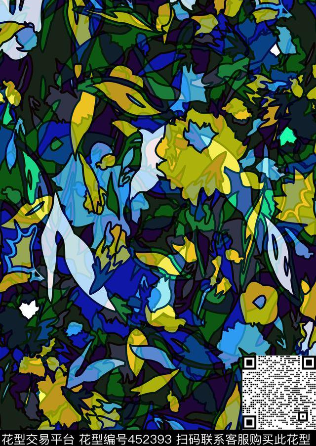 复古70年代花卉传统印花华亿平台下载（图片编号: 452393） - 瓦栏（Walan）
