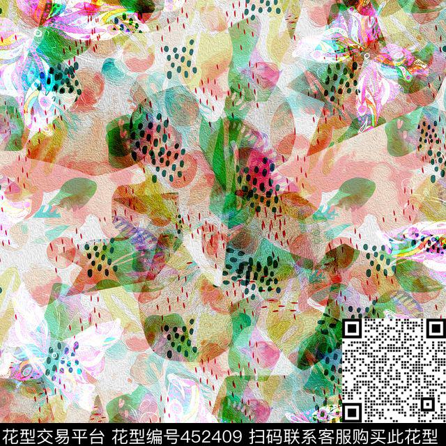 时尚图案不规则数码印花华亿平台下载（图片编号: 452409） - 瓦栏（Walan）