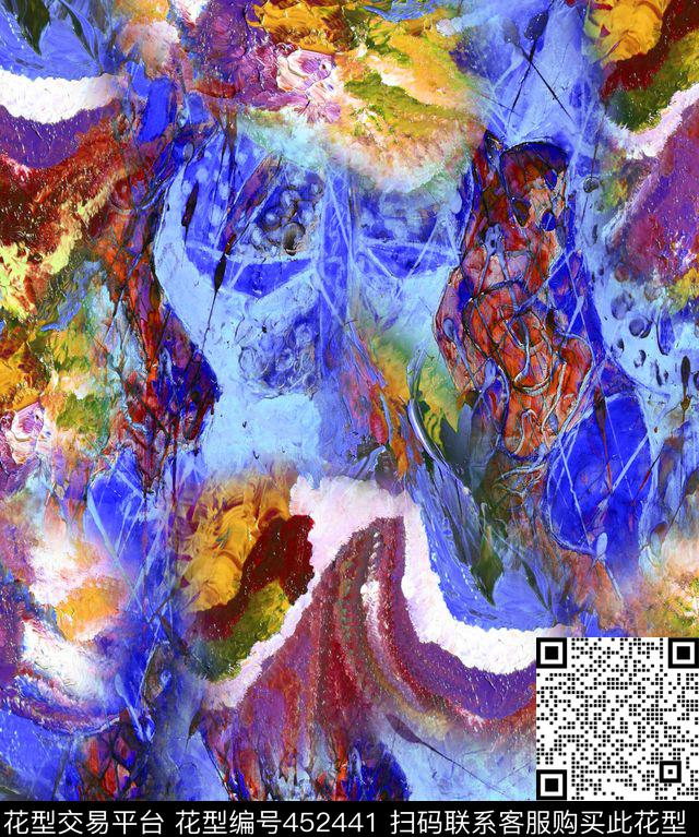 抽象底纹幻彩条纹男装数码印花华亿平台下载（图片编号: 452441） - 瓦栏（Walan）