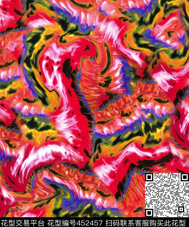 抽象底纹扎染纹潮流女装数码印花华亿平台下载（图片编号: 452457） - 瓦栏（Walan）