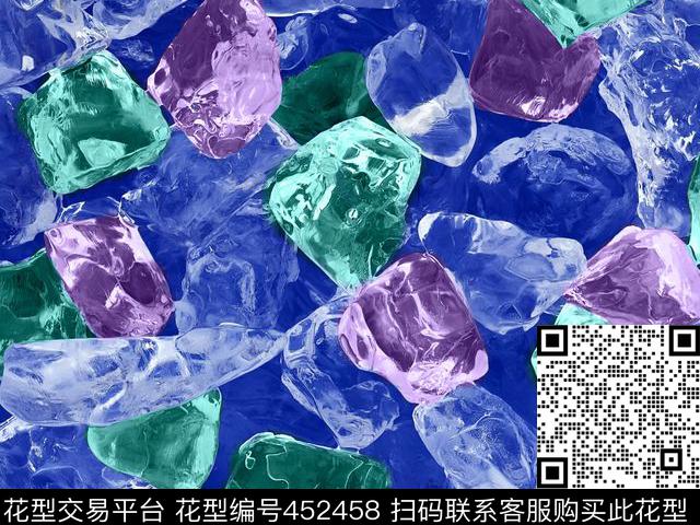水晶冰块潮流男装数码印花华亿平台下载（图片编号: 452458） - 瓦栏（Walan）