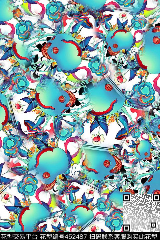 卡通休闲插画数码印花华亿平台下载（图片编号: 452487） - 瓦栏（Walan）