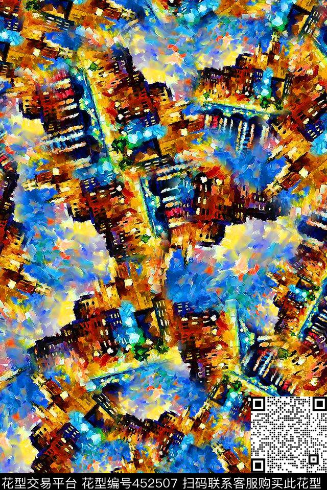 风景秋冬水粉数码印花华亿平台下载（图片编号: 452507） - 瓦栏（Walan）