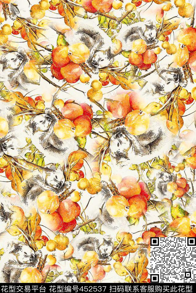 橘子考拉手绘数码印花华亿平台下载（图片编号: 452537） - 瓦栏（Walan）