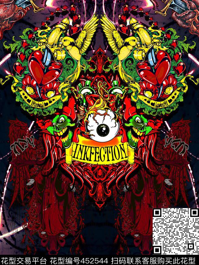 潮流抽象定位数码印花华亿平台下载（图片编号: 452544） - 瓦栏（Walan）