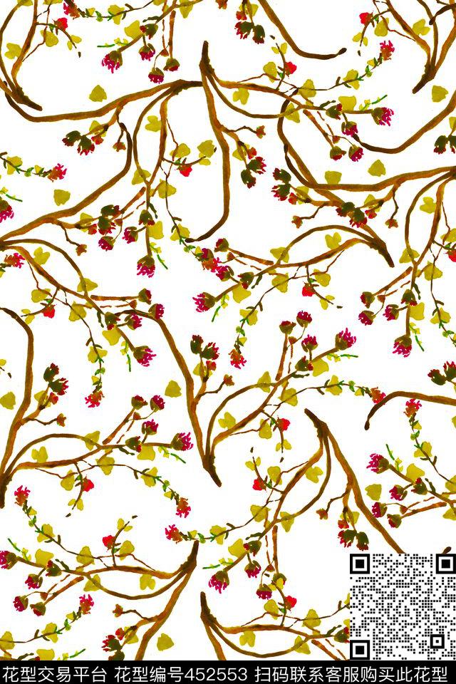 花瓣花卉流行数码印花华亿平台下载（图片编号: 452553） - 瓦栏（Walan）
