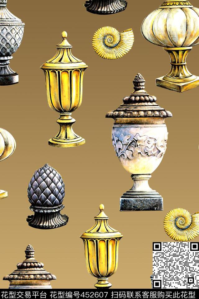 时尚欧式花瓶数码印花华亿平台下载（图片编号: 452607） - 瓦栏（Walan）