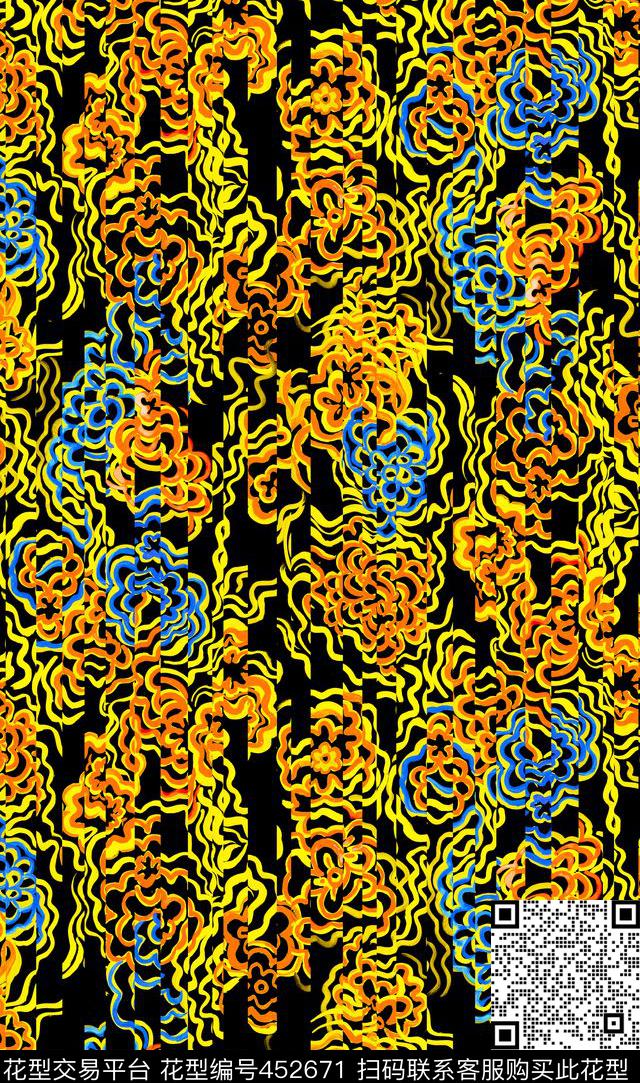 大牌风格花卉流行时尚传统印花华亿平台下载（图片编号: 452671） - 瓦栏（Walan）