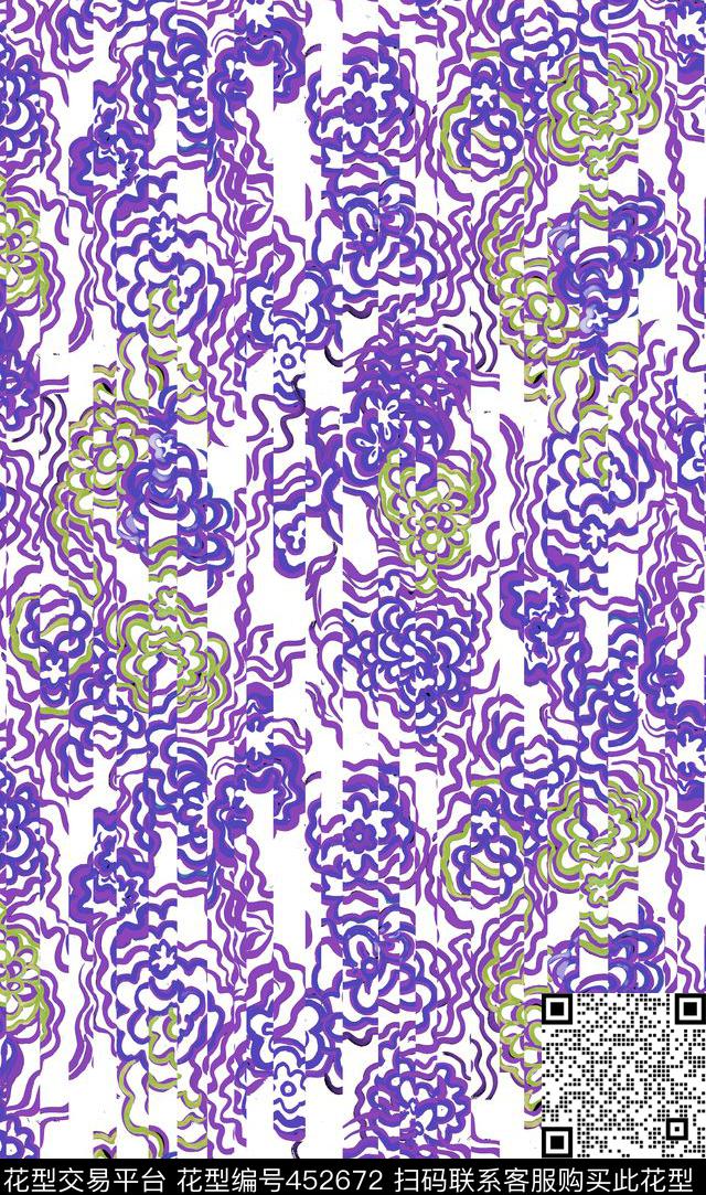 流行时尚大牌风格花卉数码印花华亿平台下载（图片编号: 452672） - 瓦栏（Walan）