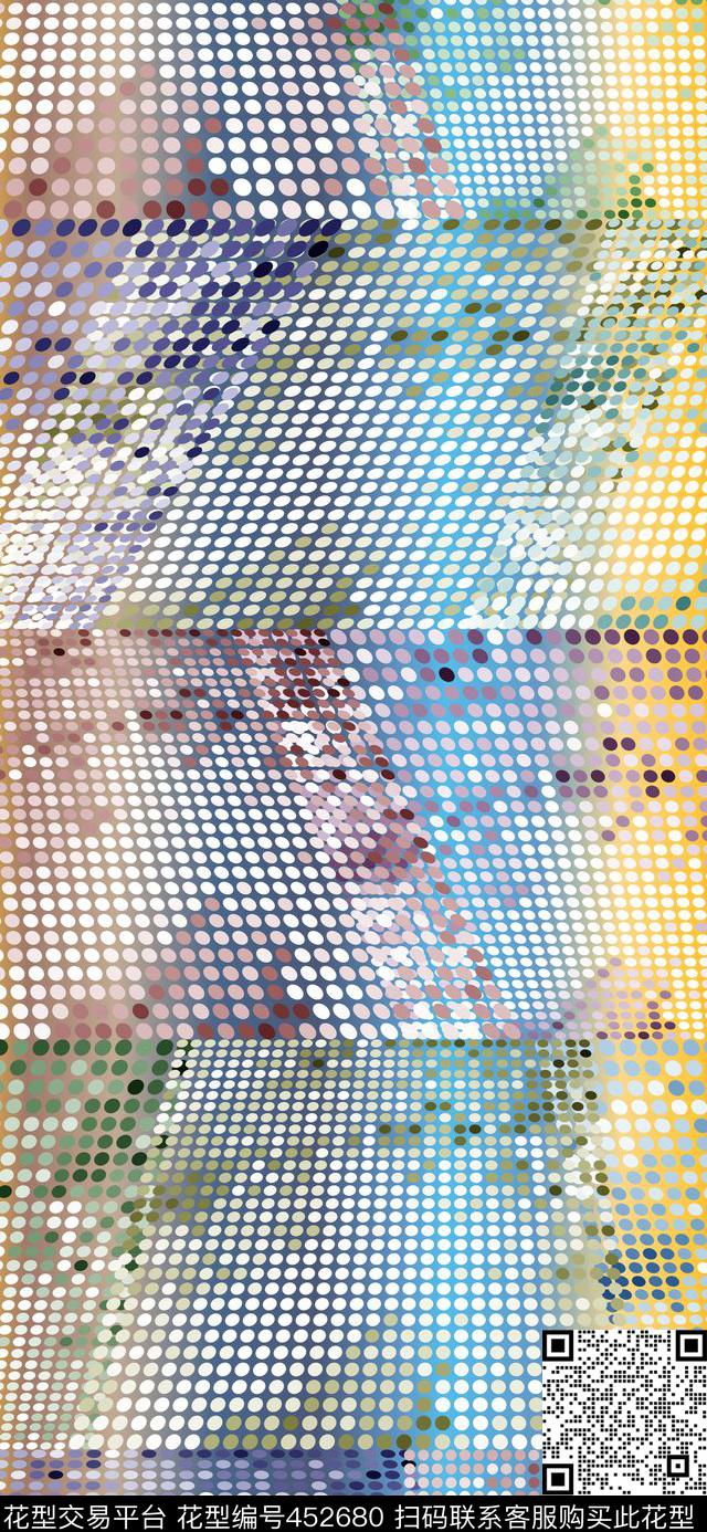 波点抽象几何数码印花华亿平台下载（图片编号: 452680） - 瓦栏（Walan）
