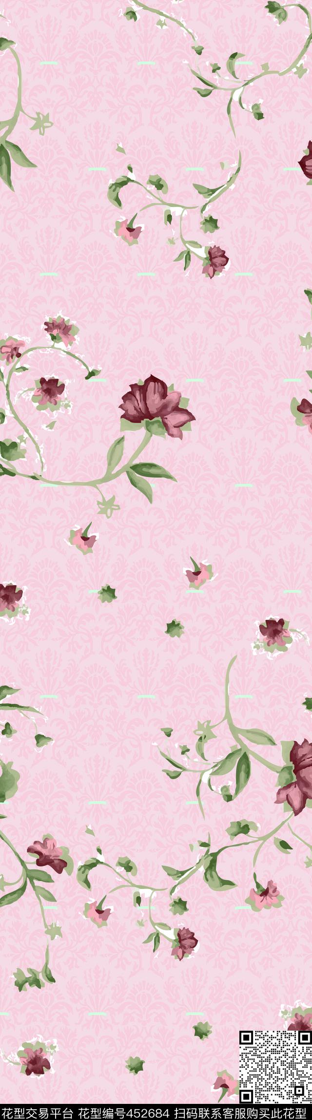欧式风格欧式花纹花卉传统印花华亿平台下载（图片编号: 452684） - 瓦栏（Walan）
