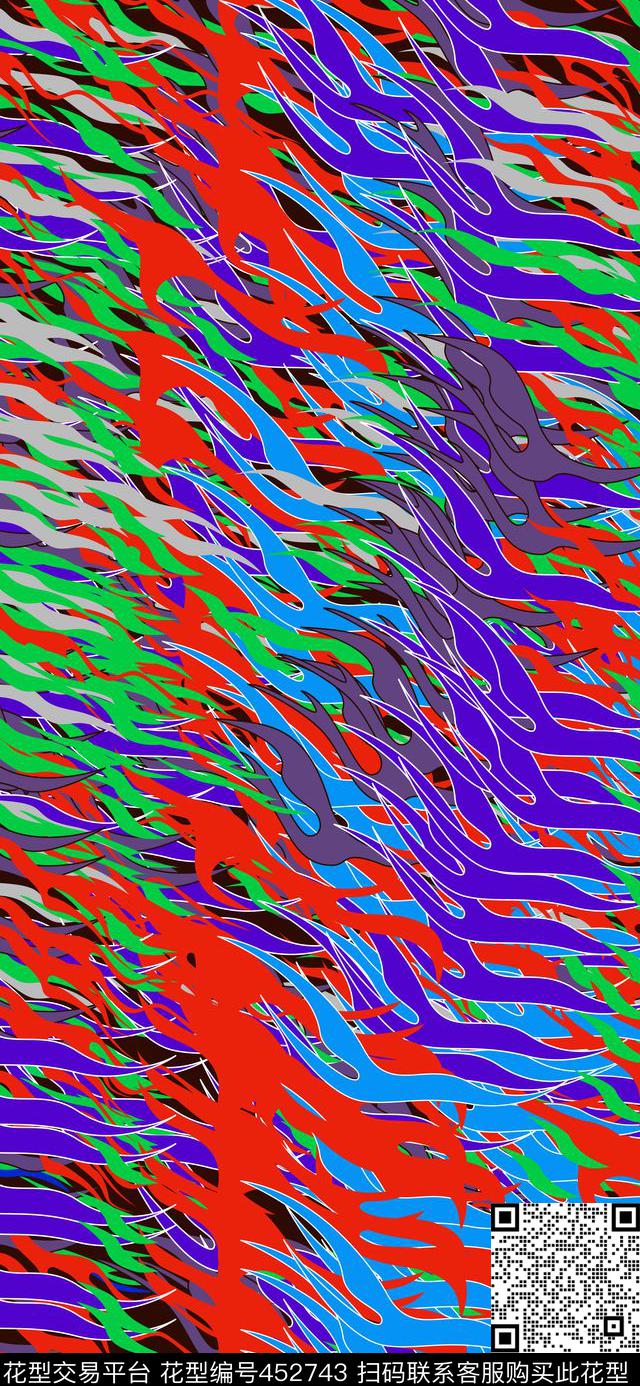 不规则抽象几何传统印花华亿平台下载（图片编号: 452743） - 瓦栏（Walan）