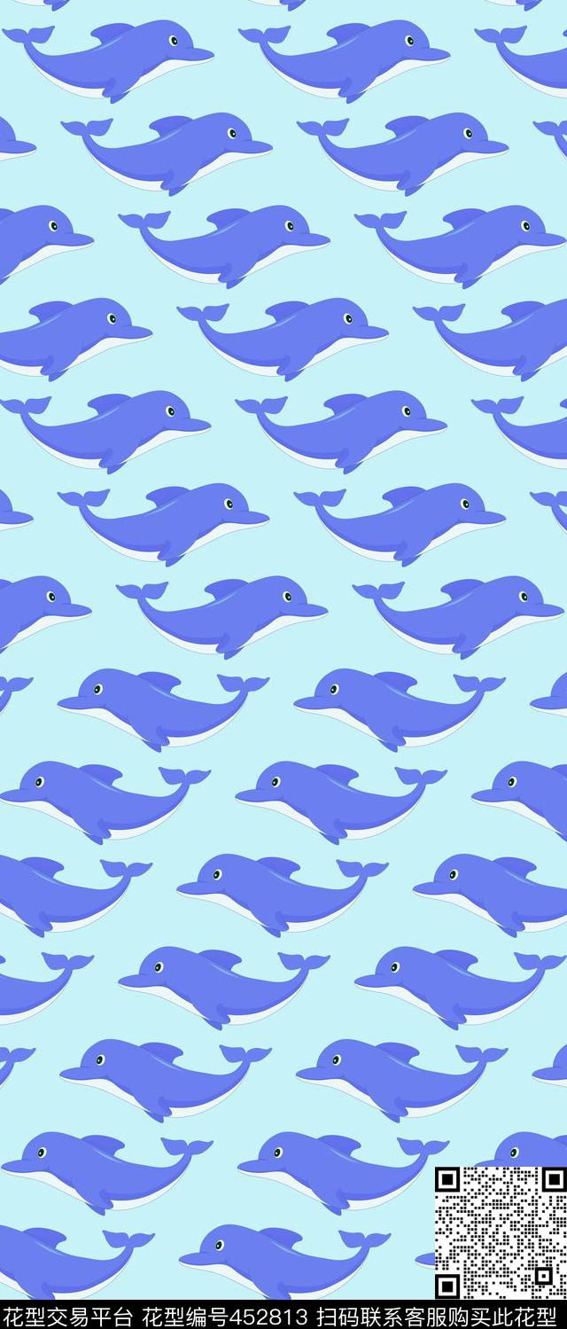 传统印花卡通海豚卡通传统印花华亿平台下载（图片编号: 452813） - 瓦栏（Walan）