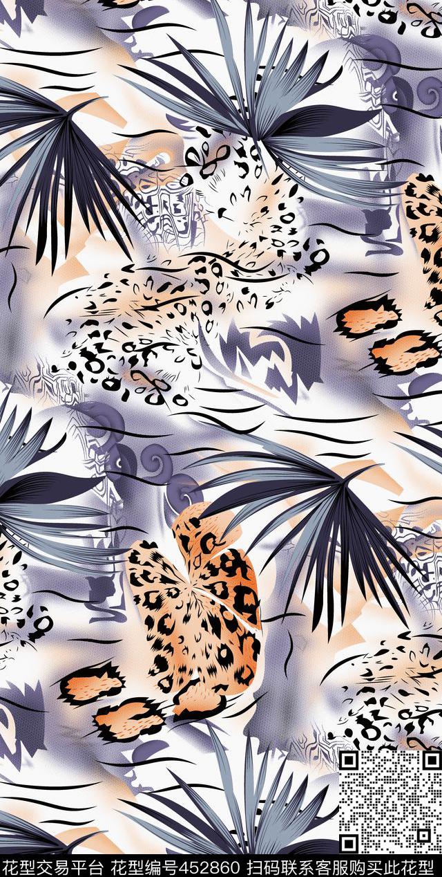 植物花朵芭蕉传统印花华亿平台下载（图片编号: 452860） - 瓦栏（Walan）