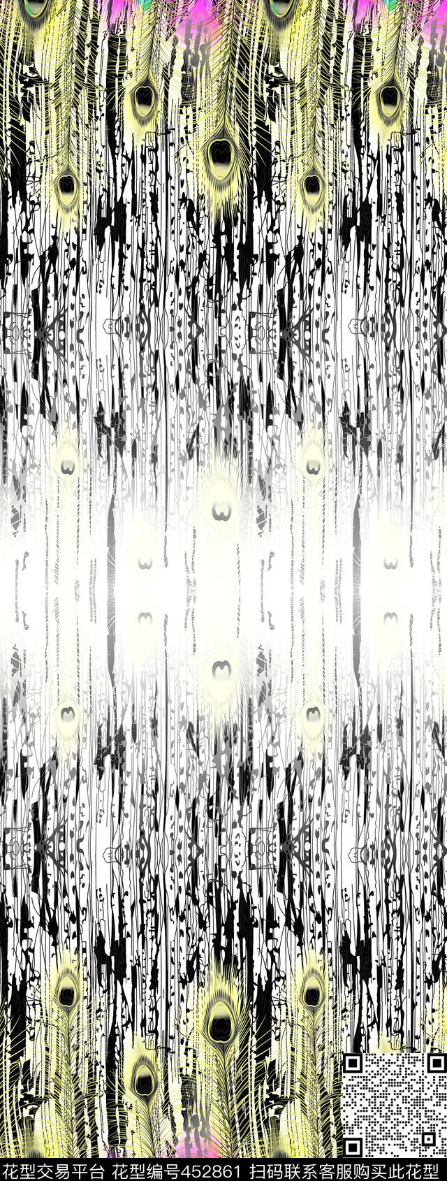 孔雀七彩丝巾传统印花华亿平台下载（图片编号: 452861） - 瓦栏（Walan）