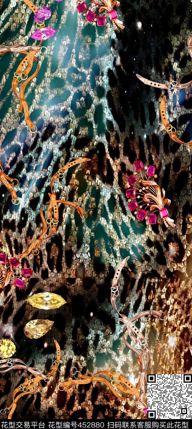 宝石金片皮带数码印花华亿平台下载（图片编号: 452880） - 瓦栏（Walan）