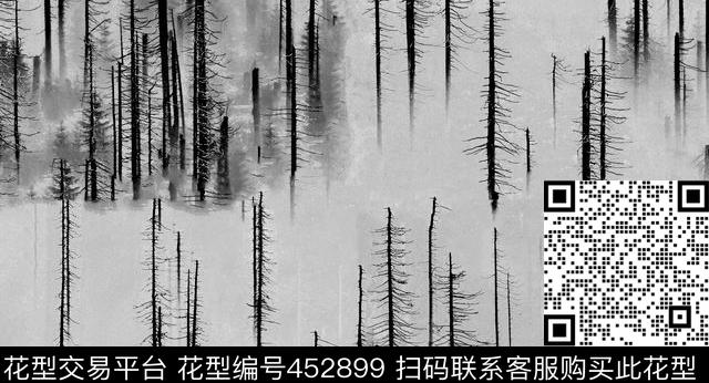 风景树木雾霾数码印花华亿平台下载（图片编号: 452899） - 瓦栏（Walan）