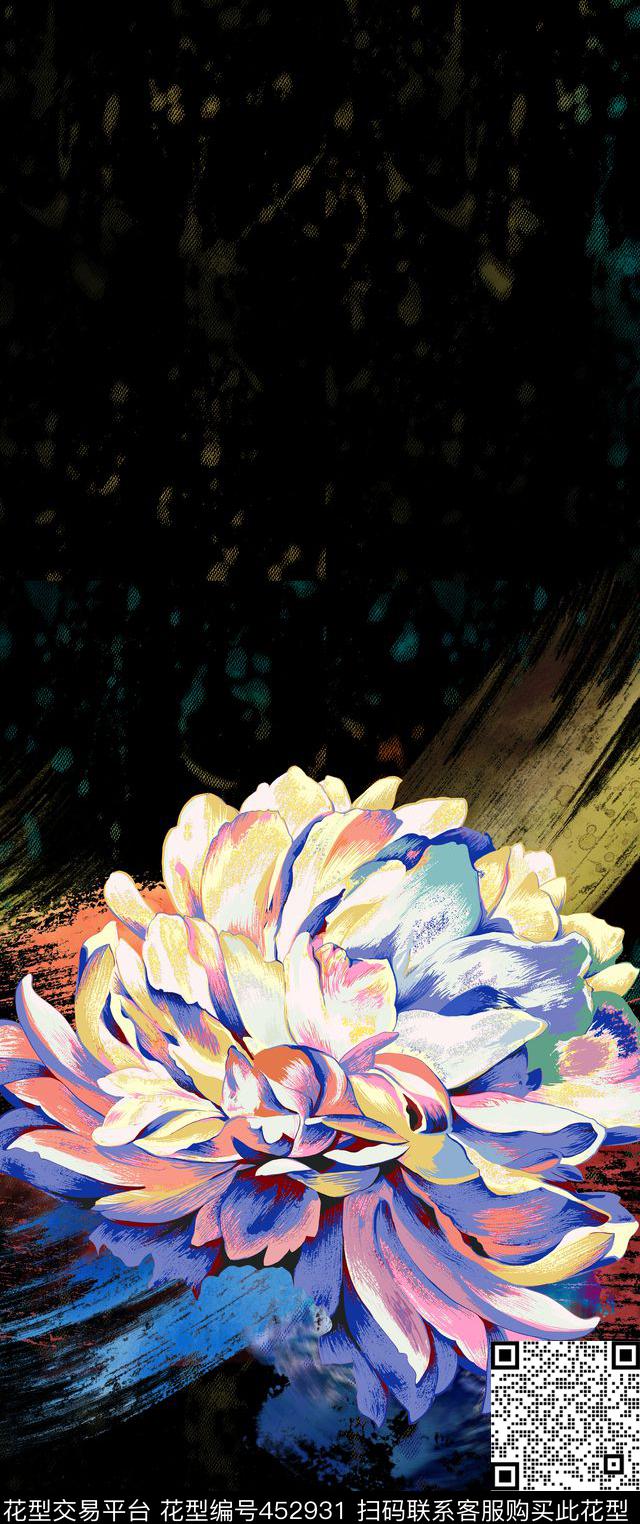 牡丹花牡丹数码印花华亿平台下载（图片编号: 452931） - 瓦栏（Walan）