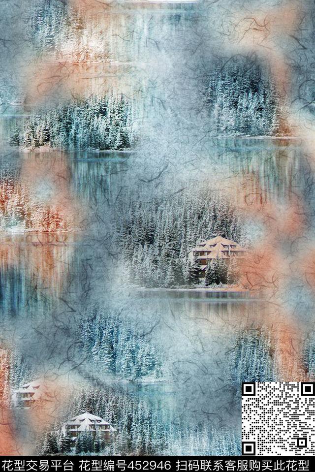 休闲风景肌理数码印花华亿平台下载（图片编号: 452946） - 瓦栏（Walan）