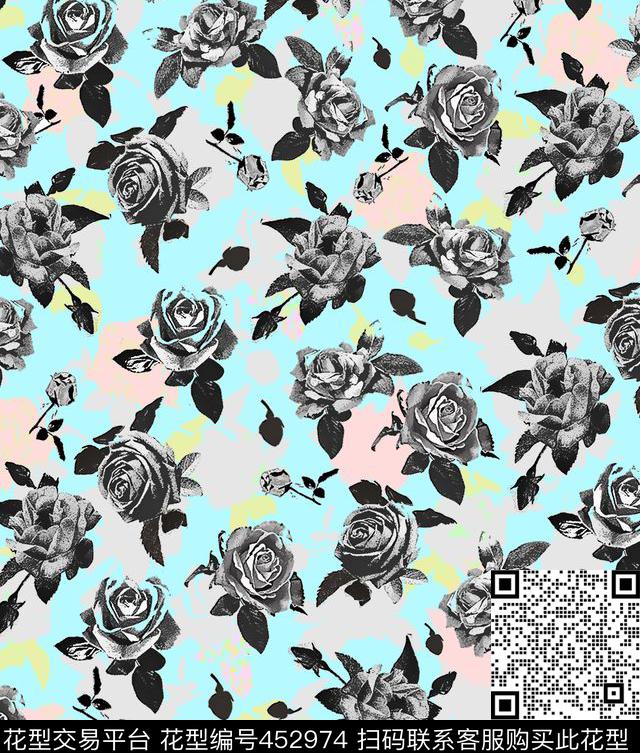 残缺复古夹克数码印花华亿平台下载（图片编号: 452974） - 瓦栏（Walan）