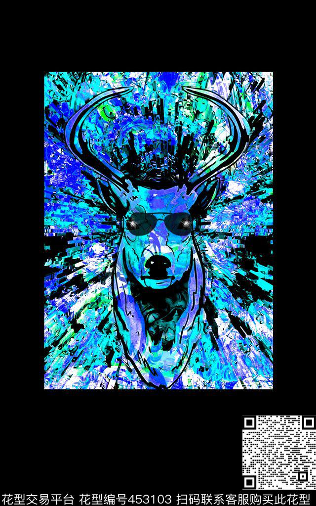 时尚潮流个性花纹动物宫廷数码印花华亿平台下载（图片编号: 453103） - 瓦栏（Walan）