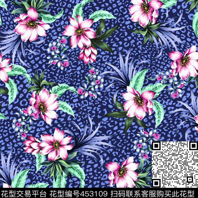 潮流花草素雅传统印花华亿平台下载（图片编号: 453109） - 瓦栏（Walan）