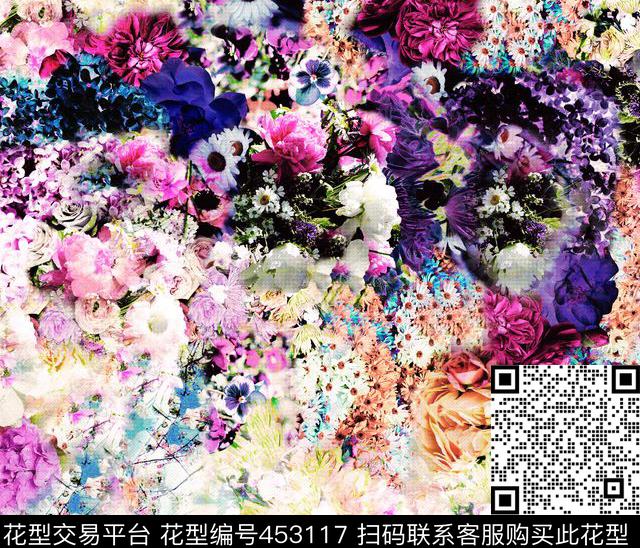 潮流花卉精美传统印花华亿平台下载（图片编号: 453117） - 瓦栏（Walan）
