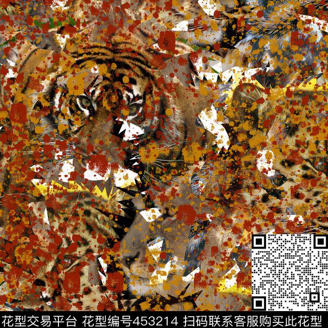 抽象动物纹夹克华亿平台数码印花华亿平台下载（图片编号: 453214） - 瓦栏（Walan）