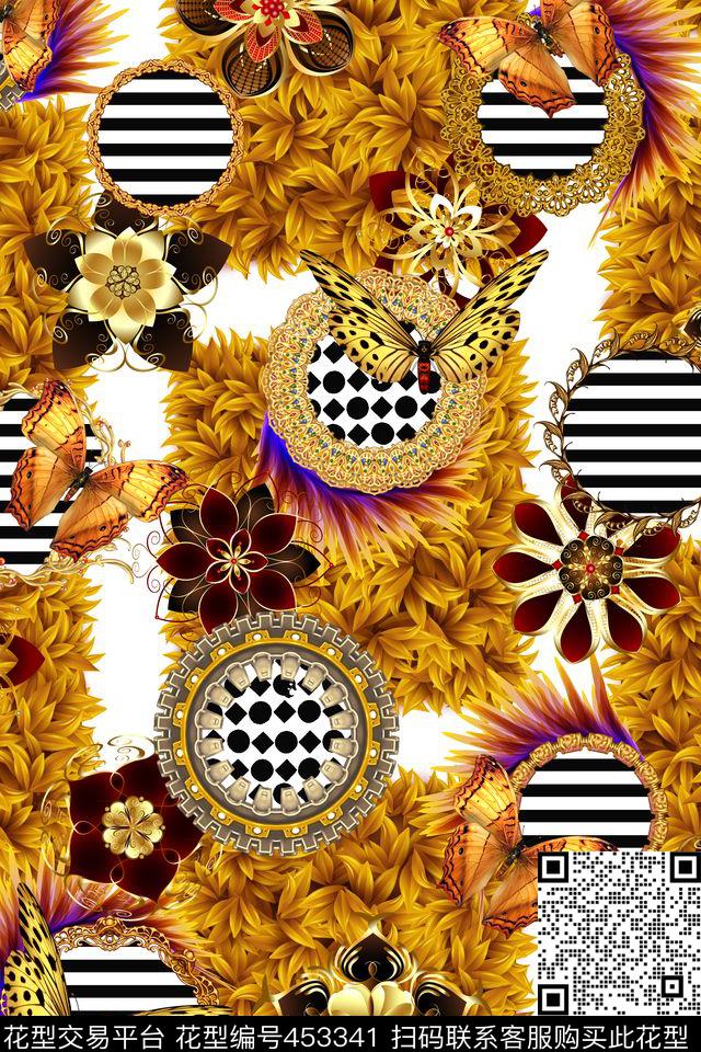 热带大花流行时尚数码印花华亿平台下载（图片编号: 453341） - 瓦栏（Walan）