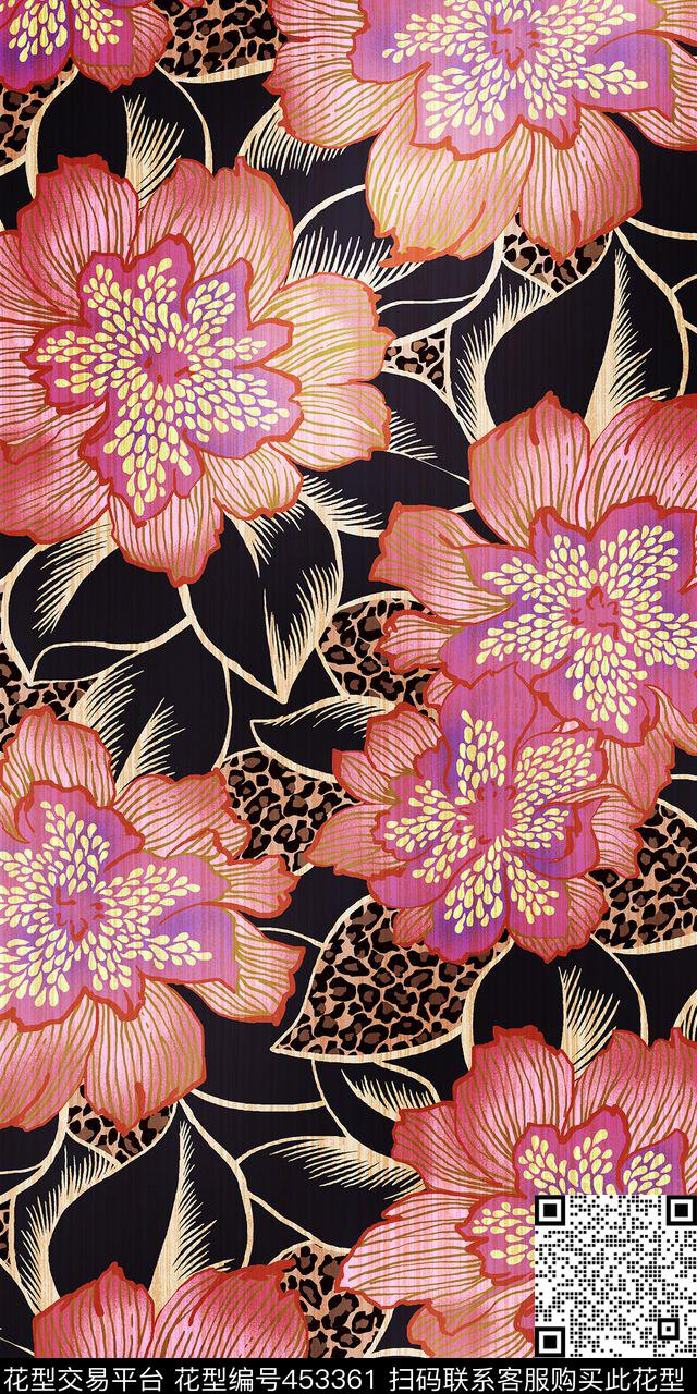 现代花卉春夏数码印花华亿平台下载（图片编号: 453361） - 瓦栏（Walan）