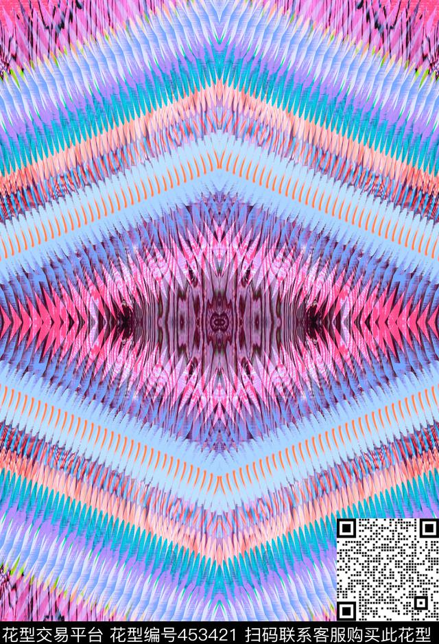 几何菱形对称数码印花华亿平台下载（图片编号: 453421） - 瓦栏（Walan）