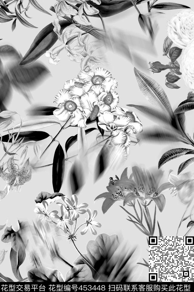 花卉欧式花卉花朵数码印花华亿平台下载（图片编号: 453448） - 瓦栏（Walan）