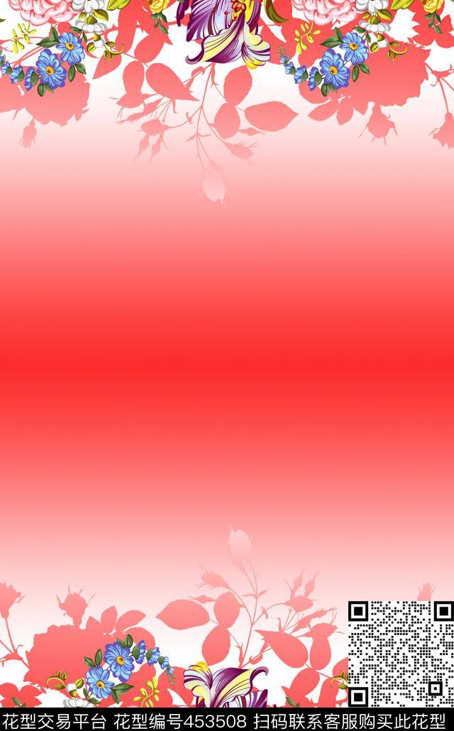 传统印花花卉叶子围巾传统印花华亿平台下载（图片编号: 453508） - 瓦栏（Walan）