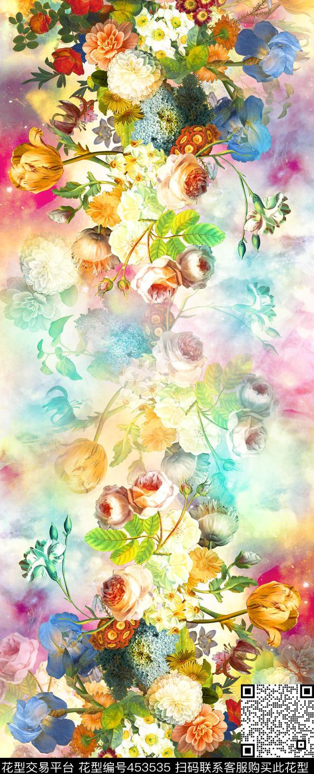 时尚围巾丝巾数码印花华亿平台下载（图片编号: 453535） - 瓦栏（Walan）