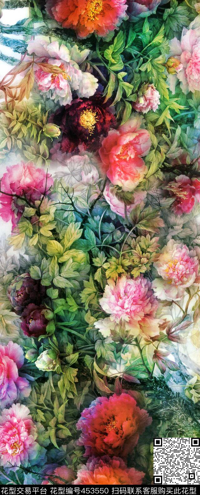 时尚围巾丝巾数码印花华亿平台下载（图片编号: 453550） - 瓦栏（Walan）