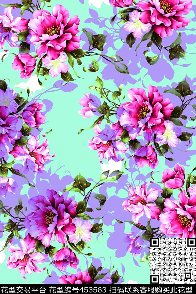 传统花卉家纺印花男装女装传统印花华亿平台下载（图片编号: 453563） - 瓦栏（Walan）