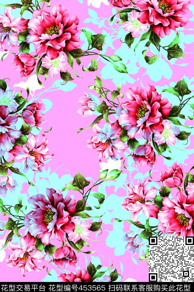 传统花卉家纺印花男装女装传统印花华亿平台下载（图片编号: 453565） - 瓦栏（Walan）