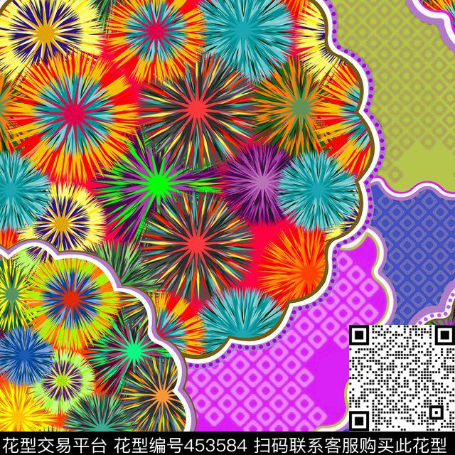 时尚围巾丝巾数码印花华亿平台下载（图片编号: 453584） - 瓦栏（Walan）