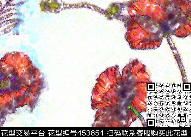 抽象艺术花卉数码华亿平台数码印花华亿平台下载（图片编号: 453654） - 瓦栏（Walan）