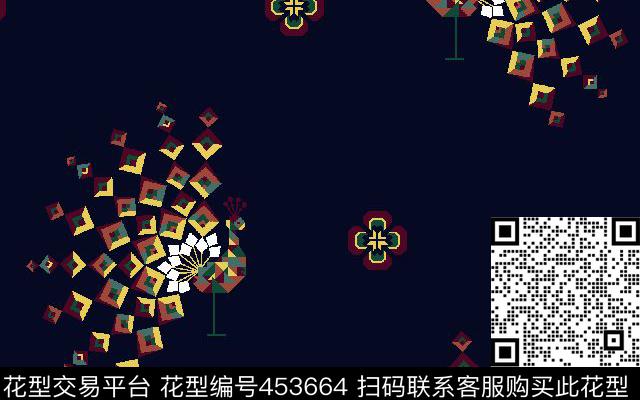 复古彩拔几何孔雀男装华亿平台传统印花华亿平台下载（图片编号: 453664） - 瓦栏（Walan）