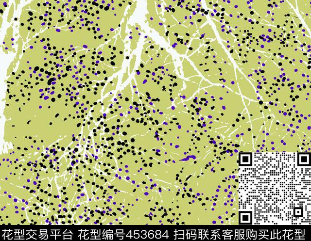 田园静雅圆点树传统印花华亿平台下载（图片编号: 453684） - 瓦栏（Walan）