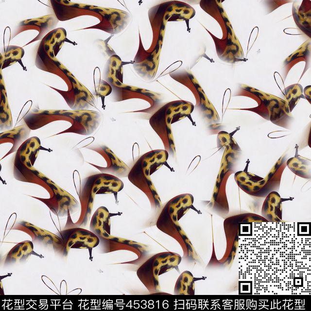 时尚豹纹高跟鞋诱惑数码印花华亿平台下载（图片编号: 453816） - 瓦栏（Walan）